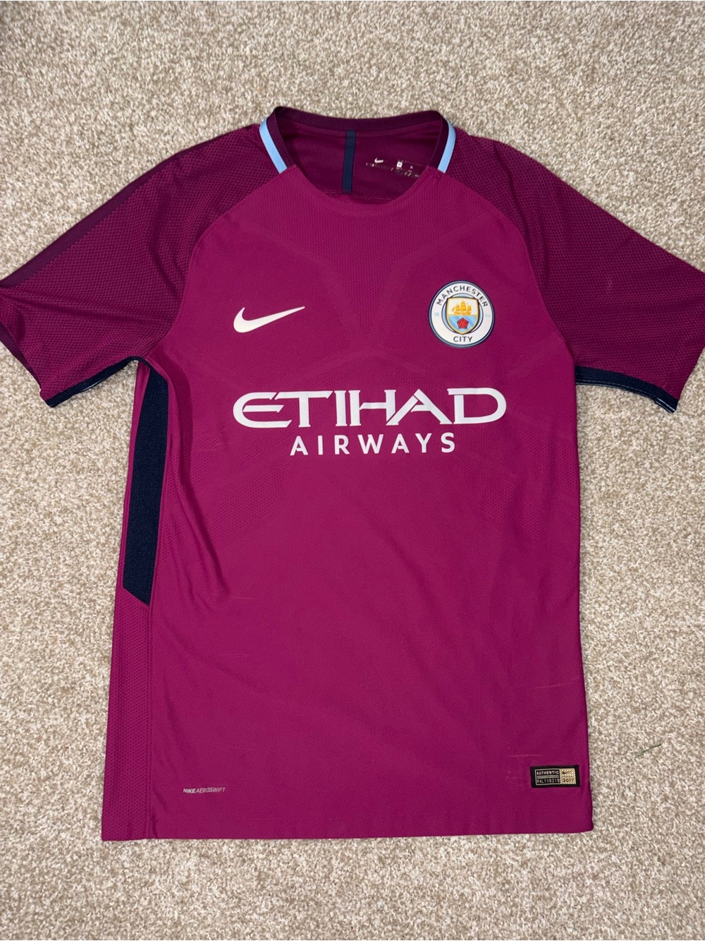 Authentic Nike Manchester City 2017/18 Vapor Away Jersey Men’s M